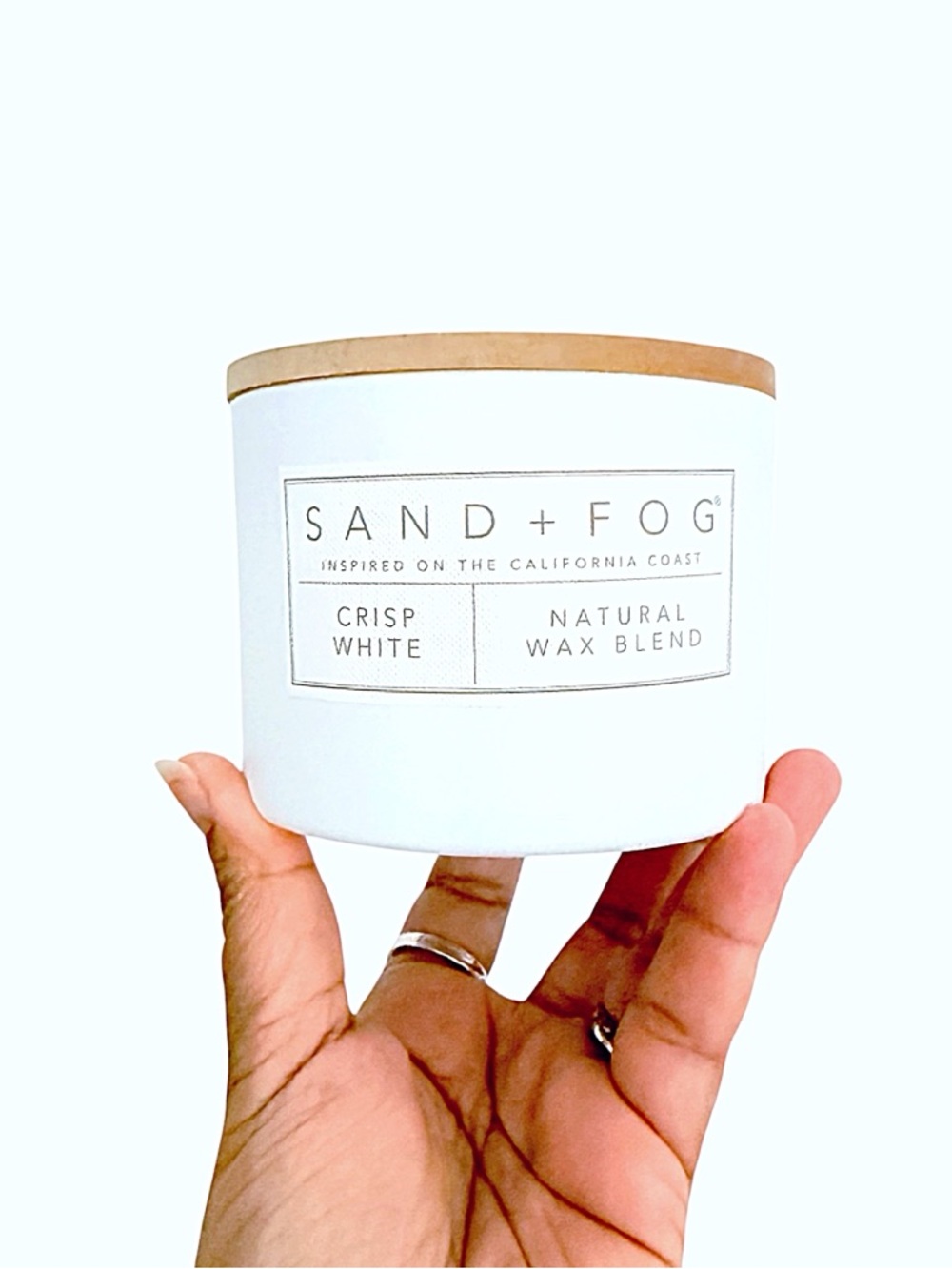 SAND + FOG Crisp White Large Scented Candle — Wedding Dress
